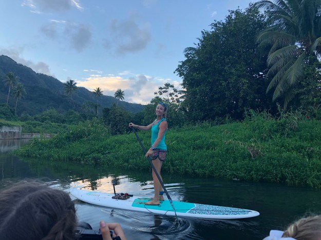 Josie goofing on Paddleboard